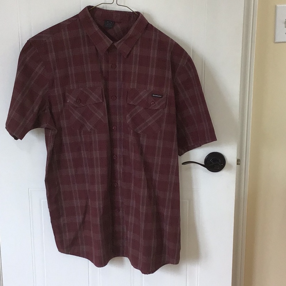 Oakley button down plaid shirt